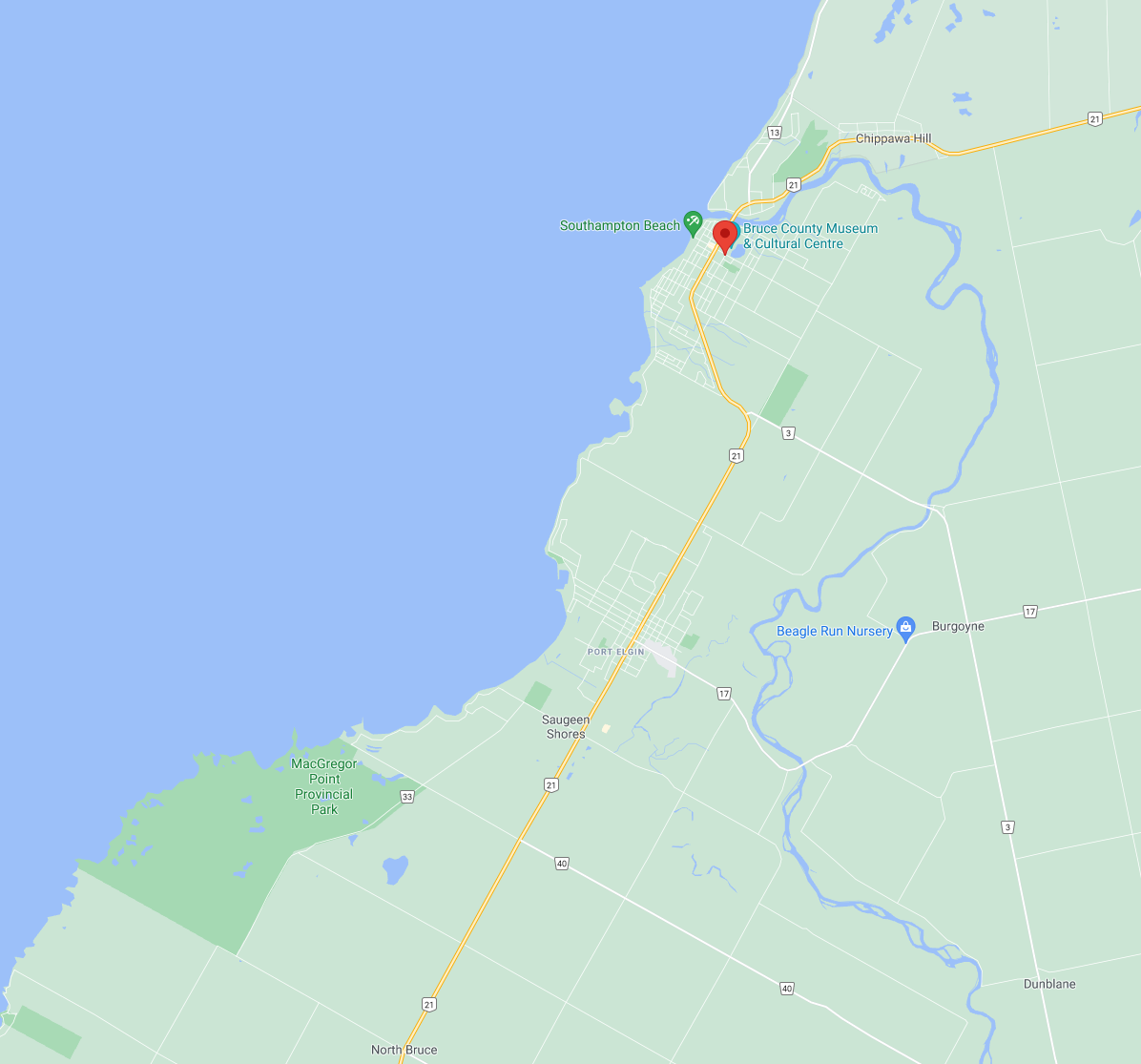 Map of Port Elgin and Southampton