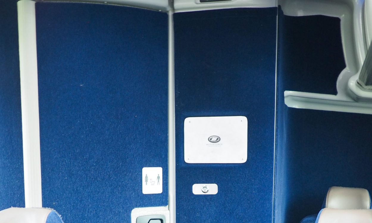 Bathroom available on Motor Coach